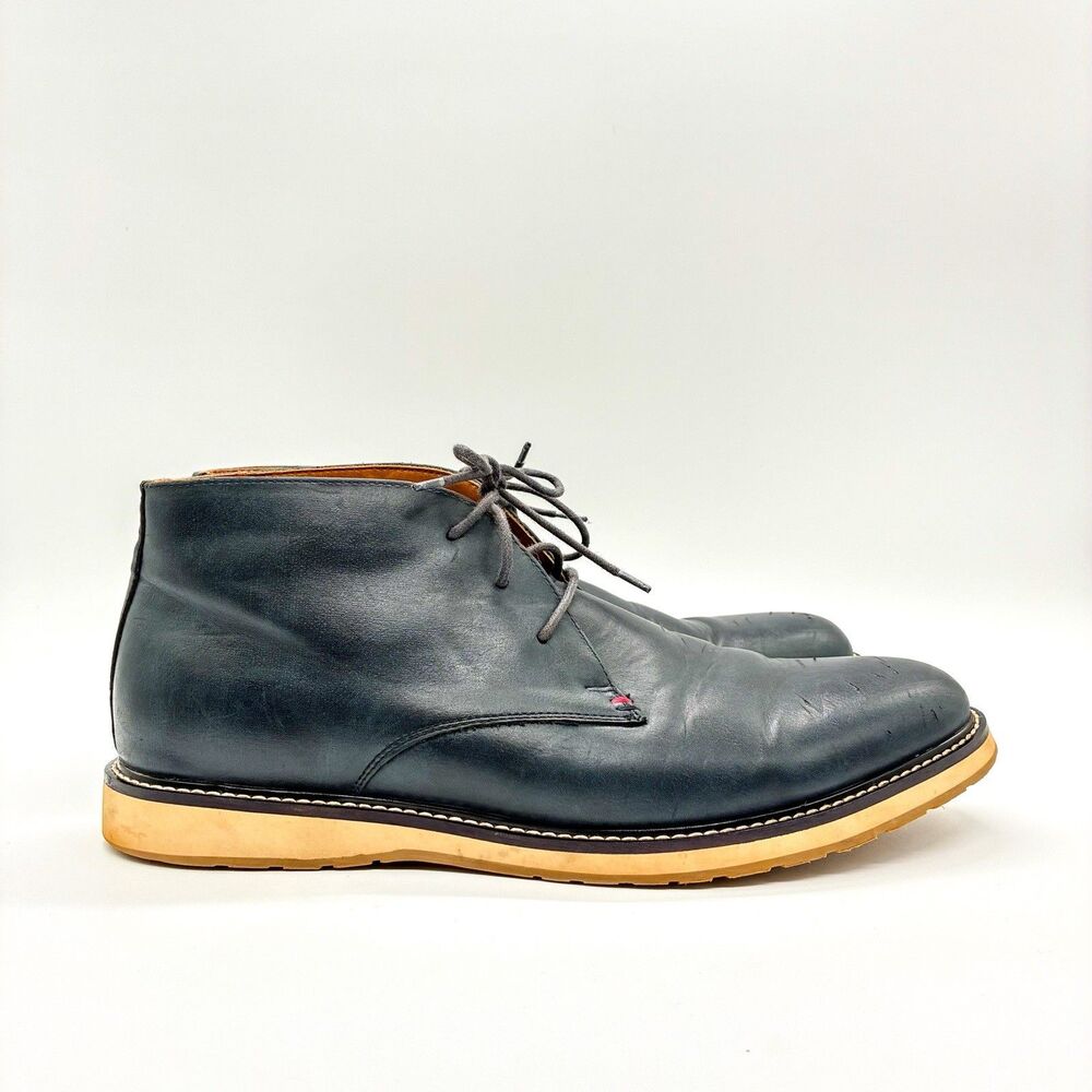 Tommy Hilfiger Men's Lorne 10.5 M Manmade Leather Boots Dark Navy Blue